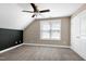Angled bedroom with neutral walls and ceiling fan at 837 Varina Ln, Fuquay Varina, NC 27526