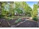 Picture of the backyard showing raised garden beds and landscaping at 906 Ingram Ct, Hillsborough, NC 27278