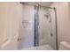 Bathroom featuring a modern glass shower at 906 Ingram Ct, Hillsborough, NC 27278