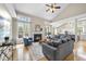 Open floor plan featuring vaulted ceilings, fireplace, and kitchen at 109 Deer Valley Dr, Cary, NC 27519