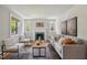Inviting living room featuring a decorative fireplace, modern furnishings, and ample natural light at 1105 Englewood Ave, Durham, NC 27701