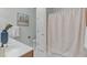 This bathroom has modern fixtures, with marble floors and a shower at 113 Weatherhill Pt, Carrboro, NC 27510