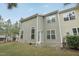 Backyard features vinyl siding, large windows and green space at 1217 Neighborly Way, Morrisville, NC 27560