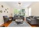 Bright living room with hardwood floors, contemporary furnishings, and large windows, creating a comfortable space at 162 Grey Elm Trl, Durham, NC 27713