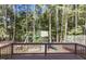 Spacious deck overlooking a wooded backyard with a playground, perfect for Gathering entertainment at 2 Piney Ridge Ct, Durham, NC 27712