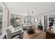 Cozy living room with hardwood floors, neutral paint, and eye-catching area rug at 205 W Moore St, Apex, NC 27502