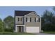 Charming two-story home with attached two-car garage, neutral siding, and black shutters at 230 Bay Laurel Dr, Sanford, NC 27330