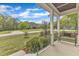 Serene view from the covered front porch showing the neighborhood and mature trees at 2432 Spindle Ct, Raleigh, NC 27603