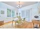 Cozy dining room with a white table, modern chairs, and a view of the backyard at 2814 Sarah Ave, Durham, NC 27707