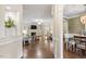 Bright and airy living room featuring hardwood floors, fireplace, and stylish furnishings at 317 Okamato St, Raleigh, NC 27603