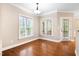 Cozy dining area features hardwood floors, natural light and access to the outdoors at 40 Holden Ct, Youngsville, NC 27596