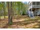 Backyard view of the house showing the deck and wooded area at 44 S Wilders Ridge Way, Clayton, NC 27527