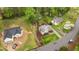 Aerial view of the property showcasing lush landscaping, mature trees, and well-maintained surroundings at 505 Forest Rd, Oxford, NC 27565
