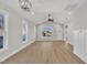 Open layout combining living room and kitchen space with natural light at 621 Ray St, Selma, NC 27576