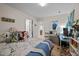 Relaxing bedroom featuring a cozy workspace, closet, and comfortable bed at 708 Martin Luther King Jr. Blvd # E2, Chapel Hill, NC 27514
