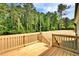 New wooden deck overlooking a spacious backyard with mature trees at 7122 Guess Rd, Hillsborough, NC 27278