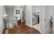 Hallway leading to laundry room and staircase at 802 Knollwood Dr, Apex, NC 27502