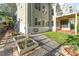 View of a small garden area on the side of the home at 944 Alden Bridge Dr, Cary, NC 27519