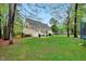 A spacious backyard with an expansive green lawn, a trampoline, and mature trees at 95 Torrington Ave, Franklinton, NC 27525
