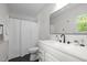 Modern bathroom featuring a vanity, mirror, and shower-tub combination at 1015 Castalia Dr, Cary, NC 27513