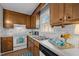 Well-lit kitchen featuring wood cabinetry, white countertops, and essential appliances at 105 E Murray Ave, Durham, NC 27704