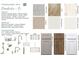 A curated selection of kitchen and bathroom materials, including tile, quartz, and cabinet finishes at 1075 Fairhaven Dr # 51, Mebane, NC 27302