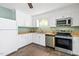 Well-equipped kitchen with white cabinets, stainless steel appliances, and granite countertops at 12 Poppy Trl, Durham, NC 27713