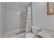 Clean bathroom with a tub, shower, and traditional vanity and mirror at 1623 Alicary Ct, Cary, NC 27511
