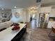 A dining area with white table and modern seating next to a stainless steel refrigerator at 164 E Victory View. Ter, Smithfield, NC 27577
