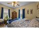 Inviting bedroom with blue accents, dresser, and natural light at 1823 E Geer St, Durham, NC 27704