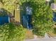 Overhead view of the property, with a tree-lined yard and street access at 206 Mansfield Dr, Broadway, NC 27505