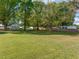 Spacious backyard with mature trees, a fence, and ample green space at 206 Mansfield Dr, Broadway, NC 27505