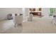 Comfortable living area showcasing open layout to the kitchen and breakfast area, and plush carpeting at 25 Beechnut Ct, Franklinton, NC 27525