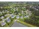 Lovely aerial view of homes in community with easy access to a scenic pond at 3 Haycox Ct, Durham, NC 27713