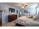 A comfortable bedroom with soft natural light from the window, bed, and chest of drawers with a TV at 3100 Benton Cir, Raleigh, NC 27615
