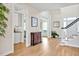 Foyer with hardwood floors and staircase at 40 Farrells Creek Rd, Apex, NC 27523