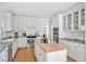 Bright, white kitchen with an island, modern appliances, and plenty of cabinet space for storage at 40 Farrells Creek Rd, Apex, NC 27523