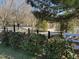 The yard has a black fence with flowering bushes at 40 Farrells Creek Rd, Apex, NC 27523