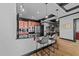 Kitchen with pendant lights, eat in bar, modern appliances, wood floors and cherry cabinets at 400 W North St # 1420, Raleigh, NC 27603