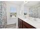 Bright bathroom with double sink vanity and stylish fixtures at 509 Rose Creek Ct, Zebulon, NC 27597