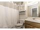 Bathroom with updated vanity and shower with modern fixtures at 7528 Argent Valley Dr, Raleigh, NC 27616