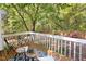 Inviting wooden deck with outdoor seating, surrounded by lush greenery, perfect for relaxing or entertaining at 901 Clifford Dr, Durham, NC 27704