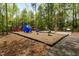 Community playground featuring swing sets and colorful playground equipment on a mulch base at 1012 Trail Stream Way, Knightdale, NC 27545