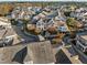 Aerial view showing dense neighborhood of homes with manicured lawns and mature trees in a peaceful location at 10410 Sablewood Dr # 111, Raleigh, NC 27617