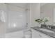 Bright bathroom featuring a tub and shower combination and granite vanity at 10410 Sablewood Dr # 111, Raleigh, NC 27617