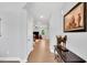 Elegant foyer with wood floors, neutral walls, and decorative accents, offering a welcoming entrance at 105 Scoville Rd, Garner, NC 27529