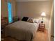 Cozy bedroom featuring a patterned bedspread and warm lighting from a bedside lamp at 106 Orchard Rd, Henderson, NC 27536