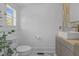 Bright bathroom featuring a modern vanity, square sink, and colorful accents at 116 W Front St, Oxford, NC 27565