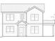 Detailed architectural drawing of the two-story home's exterior and window placements at 12 Gates St, Roxboro, NC 27573