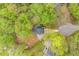 Aerial view of home showcasing the roof, surrounding greenery, and the property's layout at 120 Kerigon Ln, Youngsville, NC 27596